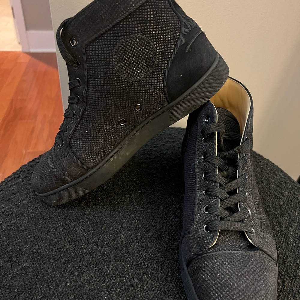 Christian Louboutin Black Boots High-Top Design